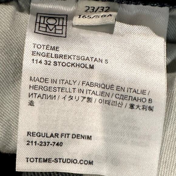 Toteme High‑Rise Straight Jeans –  Regular Length Denim – Blue – Size 23/32 - Picture 3 of 8